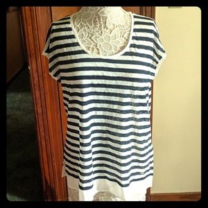 Tommy Hilfiger Navy/White Stripe Linen Tee